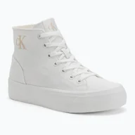 Trampki damskie - Trampki damskie Calvin Klein YW0YW01764 Vulc Flatform Mid Cv Mg triple bright white - miniaturka - grafika 1