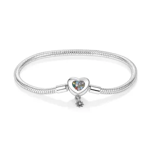 Bransoletka Modułowa Pandora Srebro 925 Charms Serce 18 cm - Wisiorki - miniaturka - grafika 1