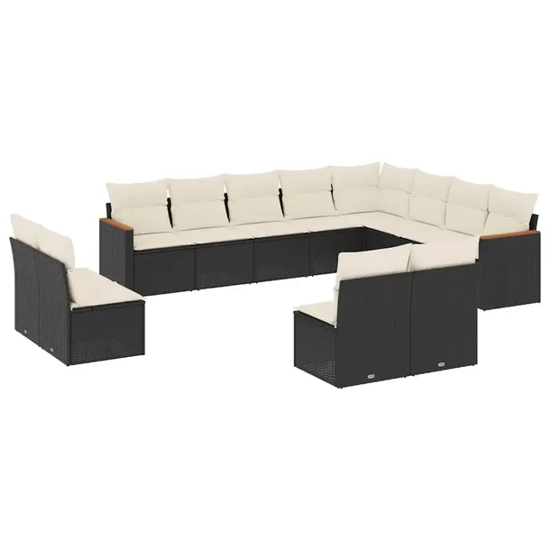 Zestaw wypoczynkowy rattan PE 62x62x69 czarny