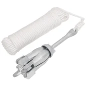 Żeglarstwo - vidaXL Składana kotwa z liną, srebrna, 4 kg, żeliwo ciągliwe - miniaturka - grafika 1