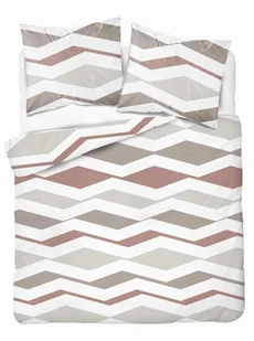 Pościel z mikrofibry 160x200 biała szara zygzak 5162 A 30 Light - Pościel - miniaturka - grafika 1