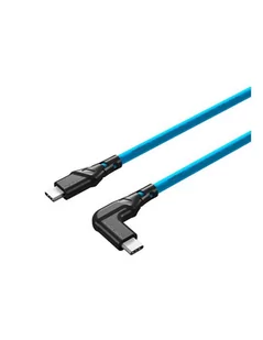 Kabel Mathorn MTC211 USB C-C kątowy 2m 20 Gbps 4K 100W ArcticBlue - Akcesoria fotograficzne - miniaturka - grafika 1