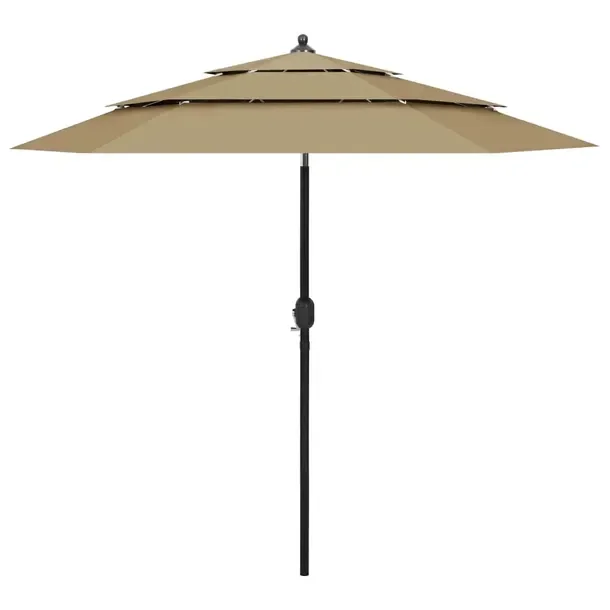 3-poziomowy parasol na aluminiowym słupku, taupe, 2,5 m