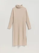 Sukienki - Reserved - Dzianinowa sukienka z golfem - kremowy - miniaturka - grafika 1