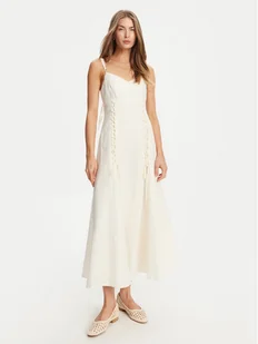 TWINSET Sukienka letnia 251TT2070 Écru Regular Fit - Sukienki - miniaturka - grafika 1