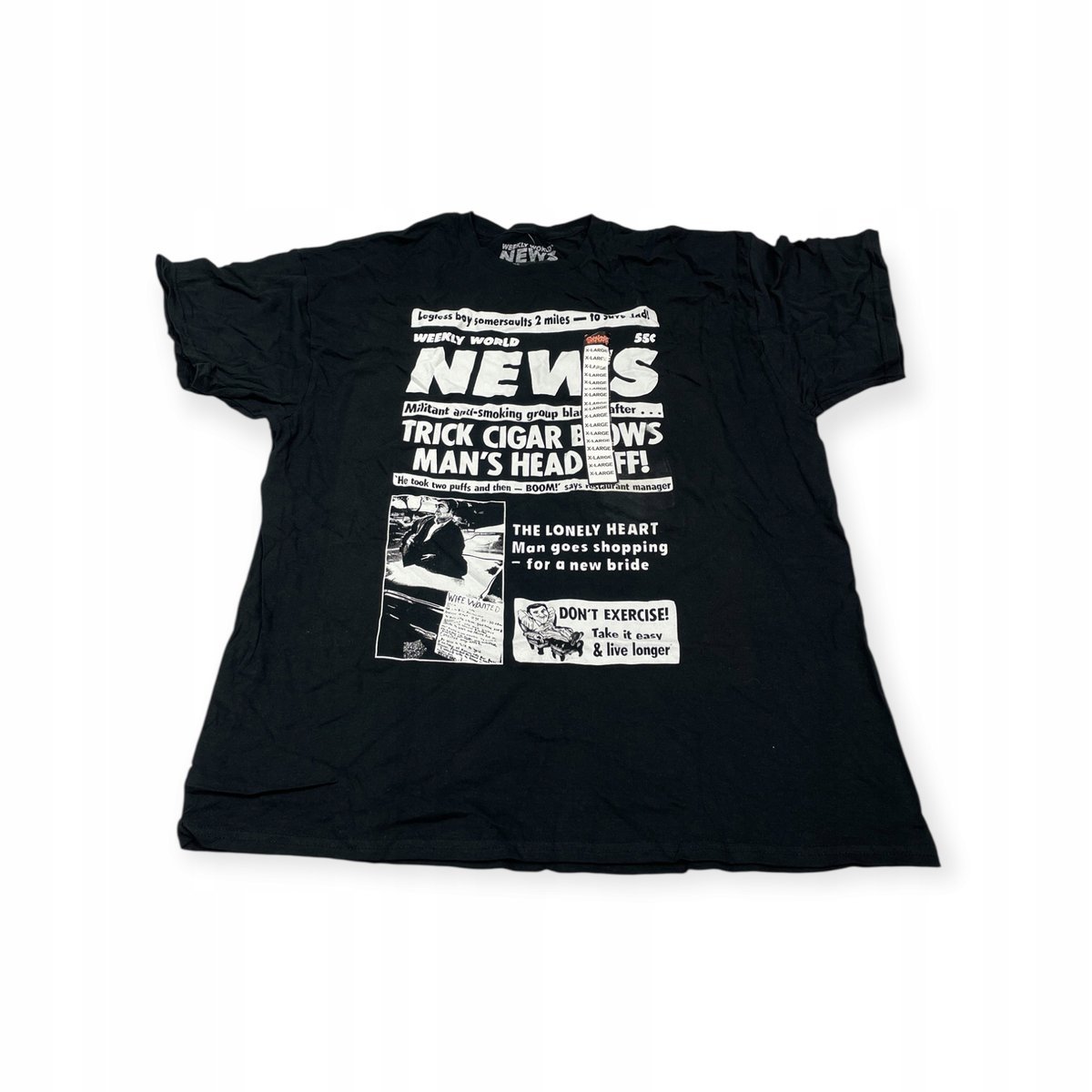 Koszulka T-shirt męski okrągły dekolt SPENCER'S WEEKLY WORLD NEWS XL