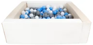 Suche baseny - Kwadratowy suchy basen z ekoskóry z 300 piłeczkami (biały, cappuccino/biały, jasnoniebieski, szary) - miniaturka - grafika 1