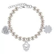 Biżuteria dla dzieci - I KOMUNIA ŚWIĘTA Bransoletka z Aniołem serce srebro - miniaturka - grafika 1
