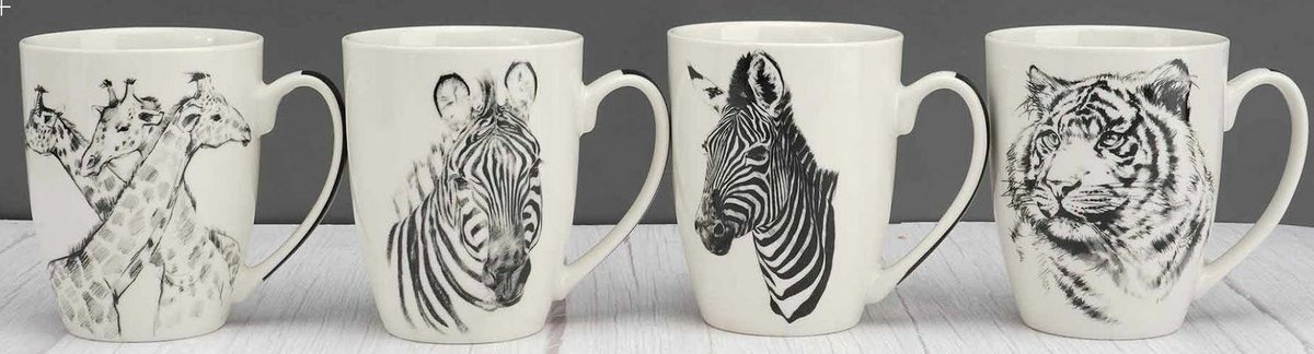 Kubek ceramiczny do kawy i herbaty 350ml z Motywem Zwierząt różne wzory