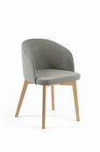 Krzesła - Flavio 2 krzesło tapicerowane szare nogi buk naturalny - miniaturka - grafika 1