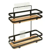 Półki łazienkowe - Półka prysznicowa Blackacia akacja/czarna - miniaturka - grafika 1