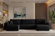Narożniki - Sofa w kształcie U CAPRI narożnik tkanina Poso czarny - miniaturka - grafika 1