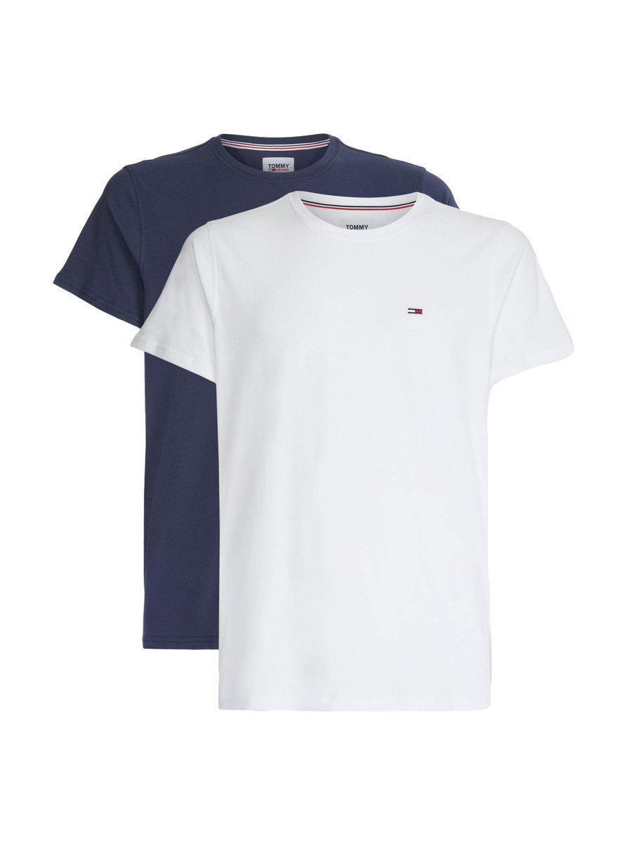 Tommy Hilfiger Koszulka Męska T-Shirt 2 Pary Tjm 2Pack Slim Jersey Tee Biała/Granat Dm0Dm15381 0X0 L