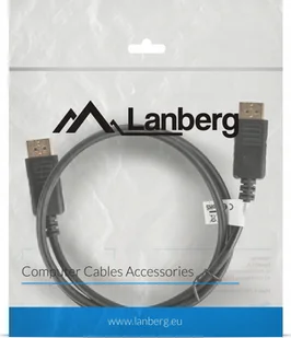 Lanberg KABEL DISPLAYPORT 4K UHD Przewód DP 1m 100%CU GOLD - Kable komputerowe i do monitorów - miniaturka - grafika 1