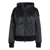 Bluzy damskie - Bluza damska Adidas FI PR Cord Hoodie rozsuwana z kapturem szara-XS - miniaturka - grafika 1