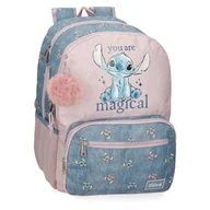 Plecaki - Disney Joumma Bags Stitch You are magical plecaki, plecaki szkolne, plecaki dziecięce, w zestawie dekoracyjny pompon, różne przegródki, Niebieski, podwójny plecak - miniaturka - grafika 1