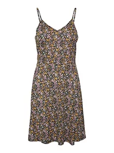 VERO MODA Damska sukienka VMJEASY Singlet Short Dress JRS, czarna/AOP: Cille Radiant Yellow, L, Czarny/Aop: żółty (cille Radiant Yellow), L - Sukienki - miniaturka - grafika 1