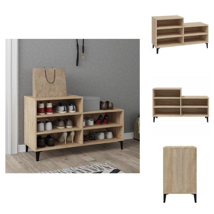 vidaXL Stojak na buty dąb sonoma 102x36x60 cm Materiał drewnopochodny - Stojaki i szafki na buty