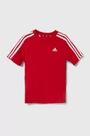 Koszulki dla chłopców - adidas t-shirt bawełniany dziecięcy kolor czerwony z aplikacją - miniaturka - grafika 1