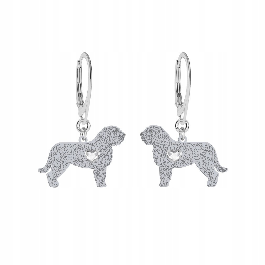 Kolczyki Srebrne 925 z psem Hiszpański Pies Dowodny Biżuteria GRAWER GRATIS
