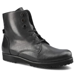 Czarne Botki Karino Damskie Stylowe Buty Jesienne - Botki damskie - miniaturka - grafika 1