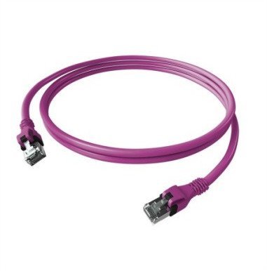 Kabel krosowy EasyLan DualBoot PushPull Cat.6A klasa EA, S/FTP, RJ45 / RJ45, fioletowy, 5 m
