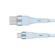 Kable - KM1270-1BL Kabel USB - microUSB 1 m silikonowy niebieski Kruger&Matz Basic - miniaturka - grafika 1
