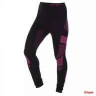 Spodnie sportowe damskie - Getry termoaktywne damskie Brubeck Dry LE11850 czarny/amarant - miniaturka - grafika 1