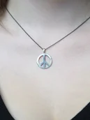 Naszyjniki - Pacyfka zawieszka srebrna grafitowa - miniaturka - grafika 1