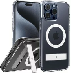 Spigen Etui Caseology Capella Mag MagSafe KickStand do iPhone 15 Pro Max, przezroczysto-białe - Etui i futerały do telefonów - miniaturka - grafika 1