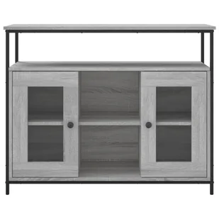 Szafka, szary dąb sonoma, 100x35x80 cm, materiał drewnopochodny Lumarko! - Szafki do salonu Szafka, szary dąb sonoma, 100x35x80 cm, materiał drewnopochodny Lumarko! - Szafki do salonu - miniaturka - grafika 7