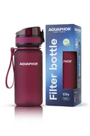 Butelki filtrujące - Aquaphor, Butelka filtrująca City, bordowa, 350 ml - miniaturka - grafika 1