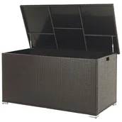 Skrzynie ogrodowe - Beliani Skrzynia ogrodowa rattanowa 155 x 75 cm brązowa MODENA - miniaturka - grafika 1