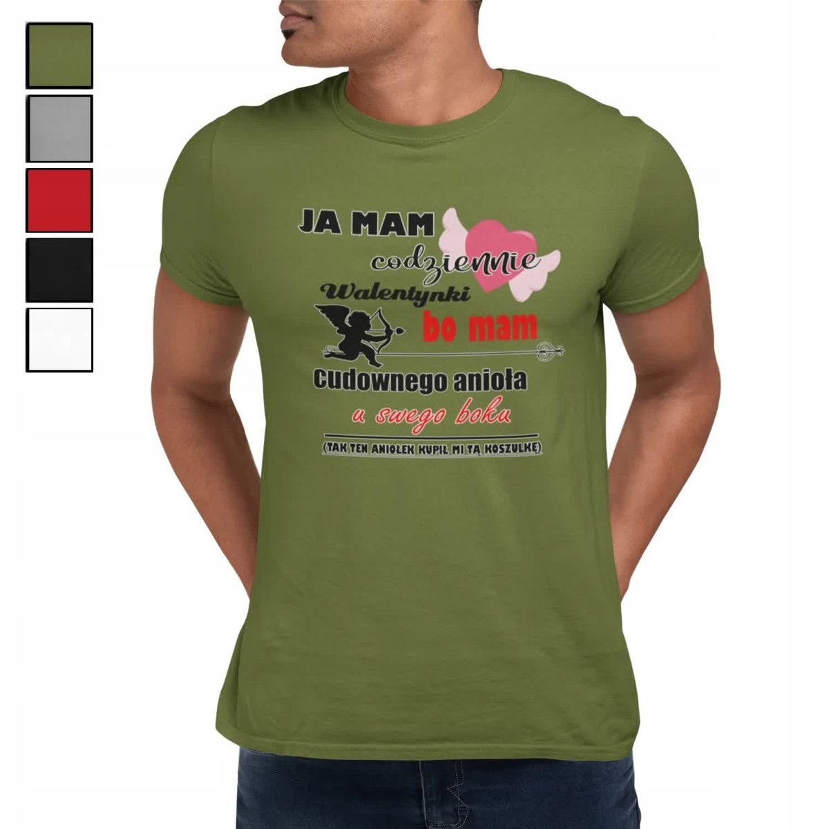 Koszulka T-Shirt Męska Prezent Dla Niego Walentynki Śmieszne Napisy - L