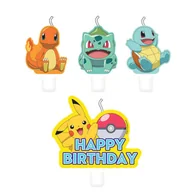 Dekoracje i nakrycia stołu na imprezę - AMSCAN Świeczki pikery Pokemon - 4 szt. 9904828 - miniaturka - grafika 1