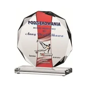 Gadżety dla kibiców - Trofeum szklane z nadrukiem kolorowym LuxorJet - miniaturka - grafika 1