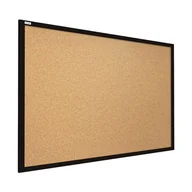 Tablice i flipcharty - Tablica korkowa 90x60 cm rama drewniana lakierowana CZARNA - miniaturka - grafika 1