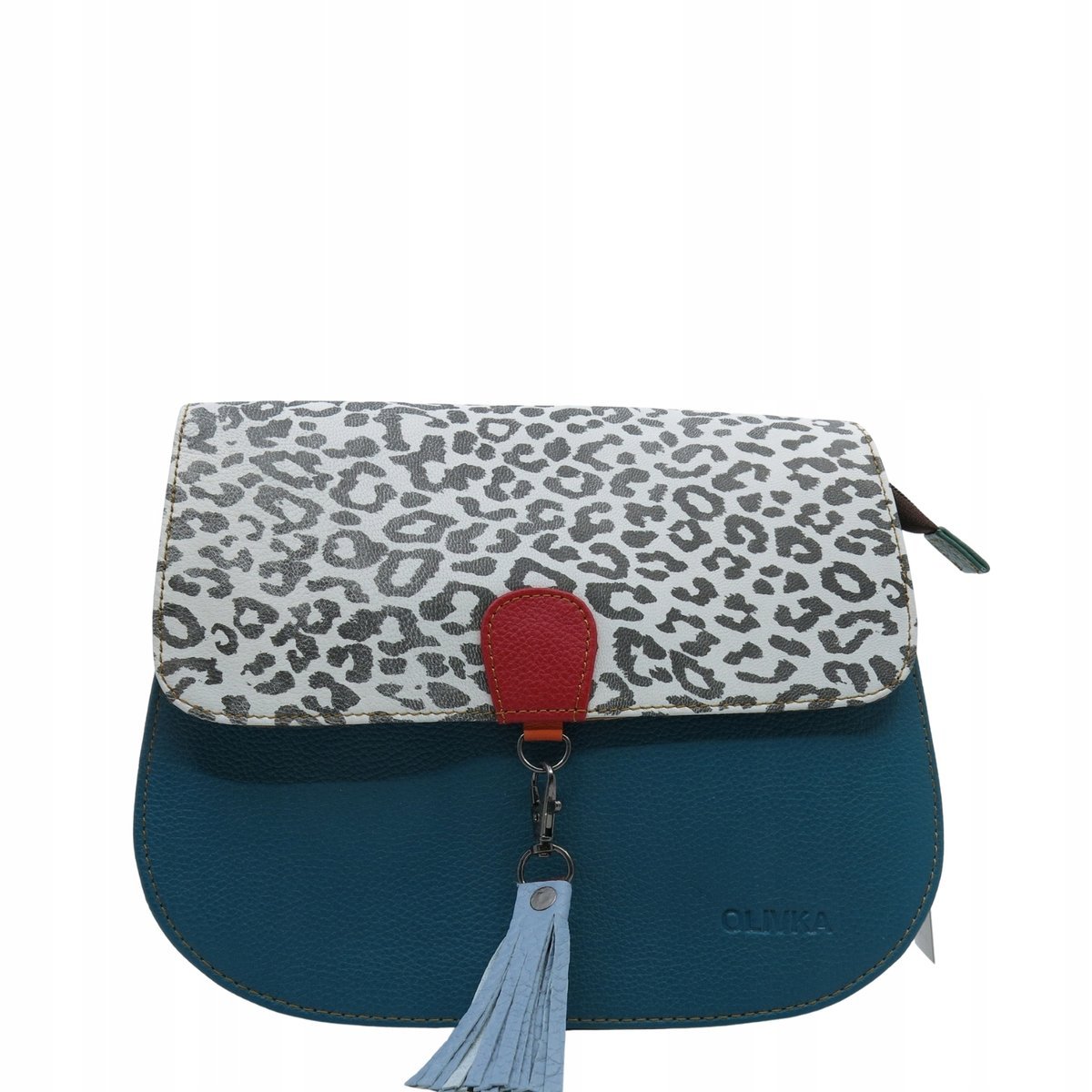 Torebka damska klasyczna odpinany wymienny chwost brelok OLIVKA