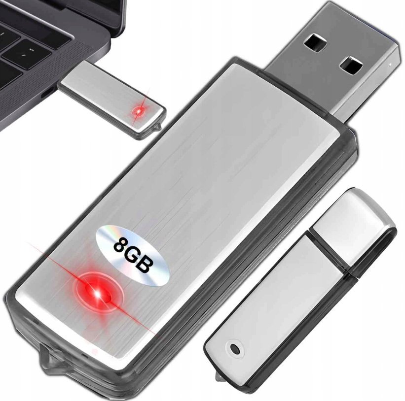 Szpiegowski mini dyktafon podsłuch pendrive rejestrator rozmów USB HD