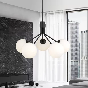Emibig NOVA 5 BLACK/OPAL 1138/5 lampa wisząca design szklane klosze 1138/5 - Lampy sufitowe - miniaturka - grafika 3
