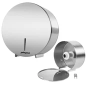 Dozowniki papieru i mydła dla firm - Physa Podajnik na papier toaletowy jumbo Foggia srebrny Foggia silver - miniaturka - grafika 1