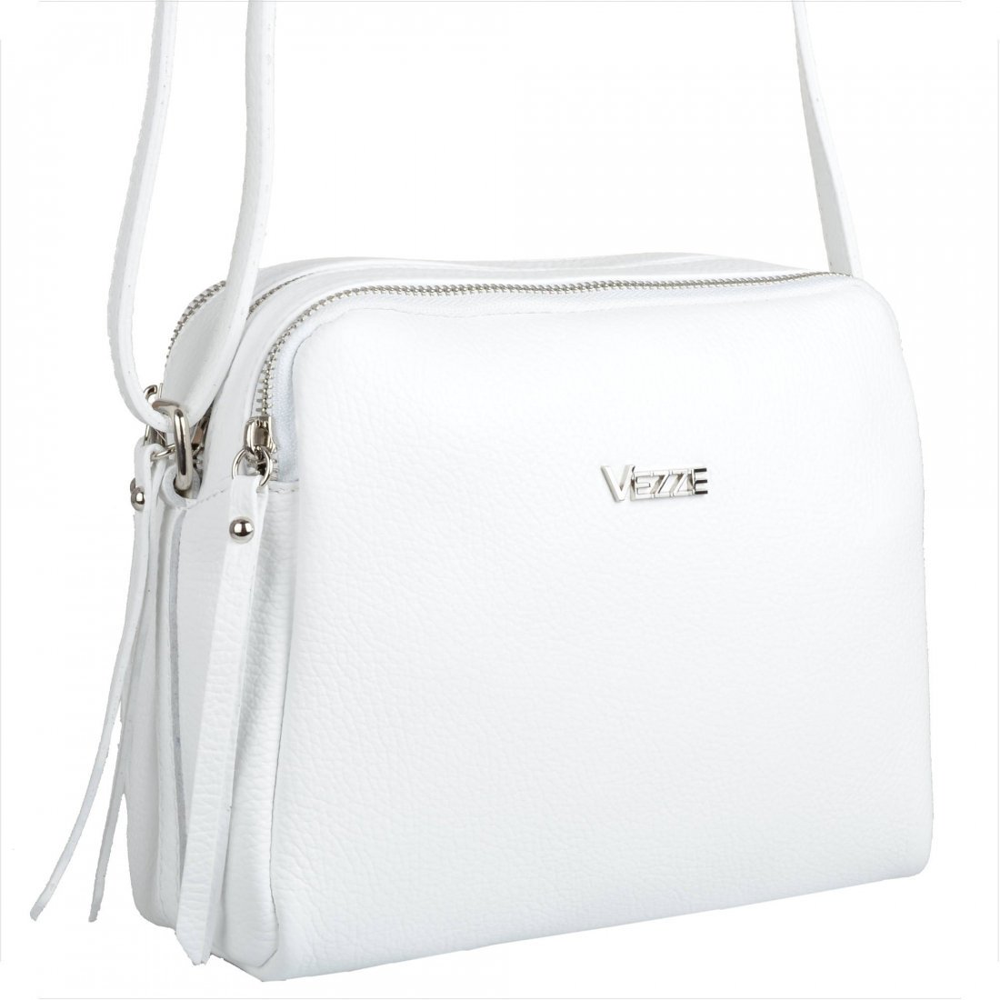 VEZZE Skórzana listonoszka damska M biała