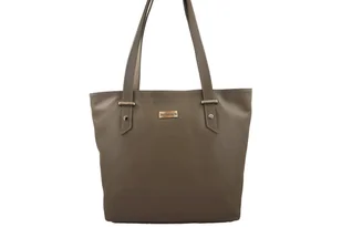 Shopper bag - Włoska duża torebka miejska skórzana - Beżowa ciemna - Nerki Shopper bag - Włoska duża torebka miejska skórzana - Beżowa ciemna - Nerki - miniaturka - grafika 1