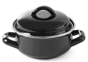 Hendi Garnek emaliowany do zup i sosów z pokrywką czarny 0,8 l *produkt na zamówienie 625705 - Akcesoria gastronomiczne - miniaturka - grafika 2