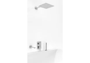 Kohlman EXCELENT zestaw wannowo-prysznicowy chrom z deszczownicą 25x25 QW211HQ25-007  QW211HQ25-007 - Zestawy prysznicowe - miniaturka - grafika 1