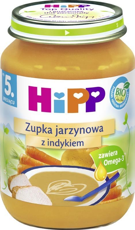 Hipp Zupka jarzynowa z indykiem bio, 190 g, 5m+