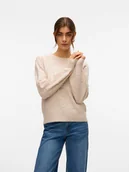 Swetry damskie - Vero Moda Sweter w kolorze beżowym - miniaturka - grafika 1