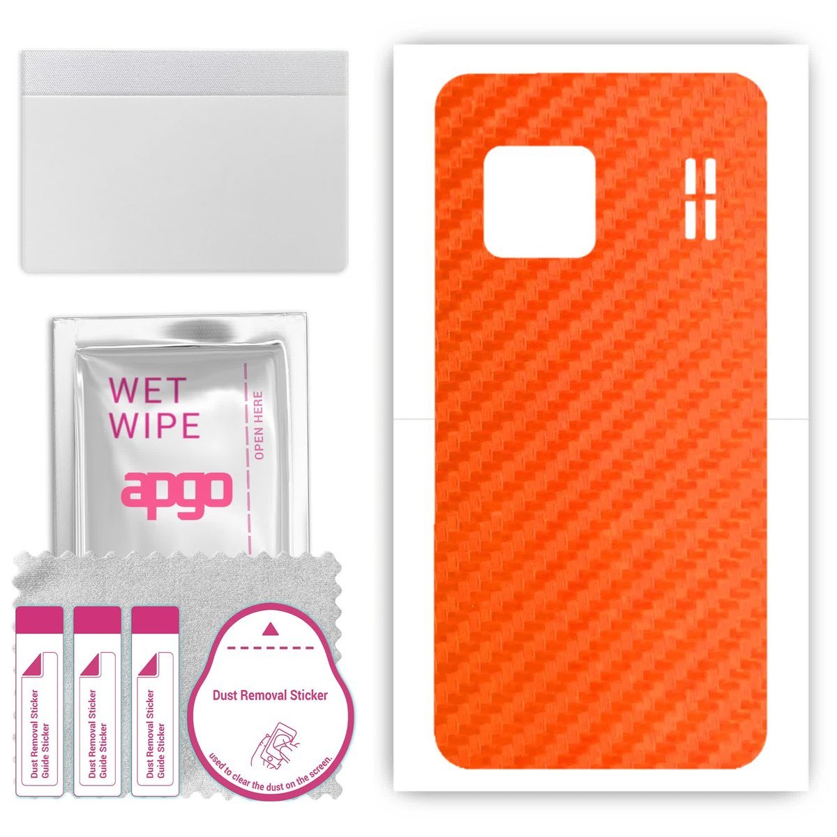 Folia naklejka skórka strukturalna na TYŁ do Maxcom MM248 4G - Carbon Pomarańczowy - apgo SKINS