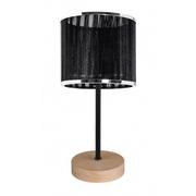 Lampy stojące - Lampka stołowa z abażurem na dębowej podstawie - A11-Asmara - miniaturka - grafika 1