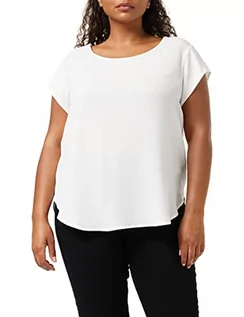 Koszulki i topy damskie - ONLY Women Unicolored Short Sleeve Blouse | Basic Round Neckline | Blouses T-Shirt Top ONLVIC, Colours:White, Size:42 - grafika 1